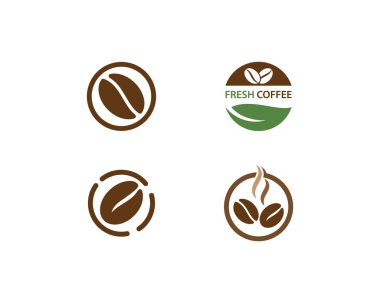 Kahve çekirdekleri Logo şablonu
