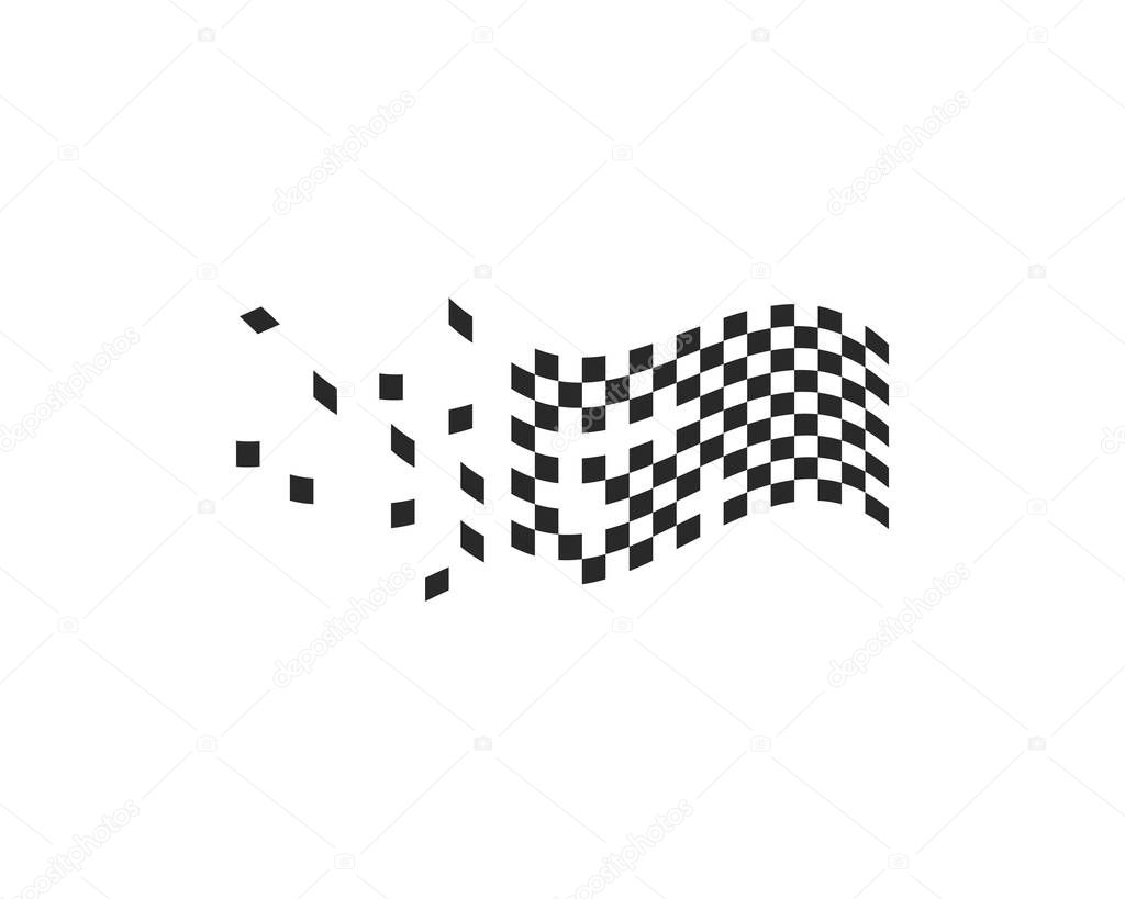 Race flag logo vector template
