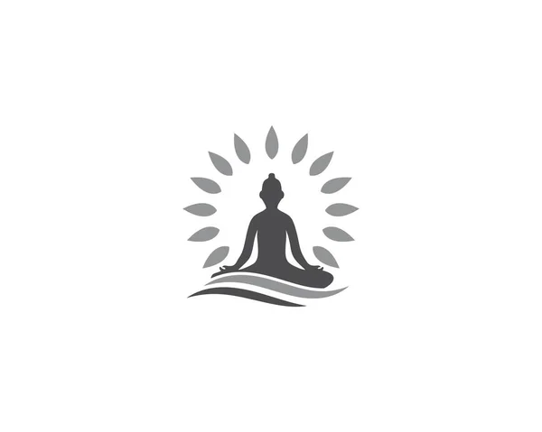 Yoga logo şablonu — Stok Vektör