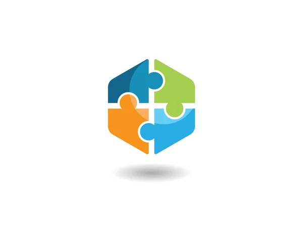 Puzzle et soins communautaires Logo — Image vectorielle