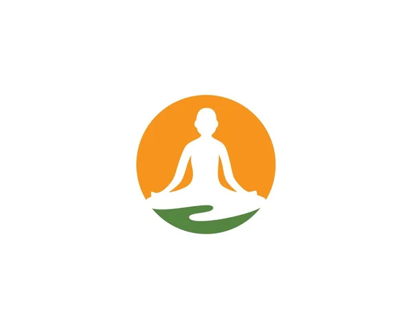 Plantilla de logotipo de yoga de meditación — Vector de stock