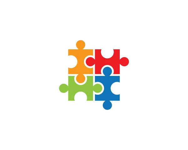 Puzzle et soins communautaires Logo — Image vectorielle