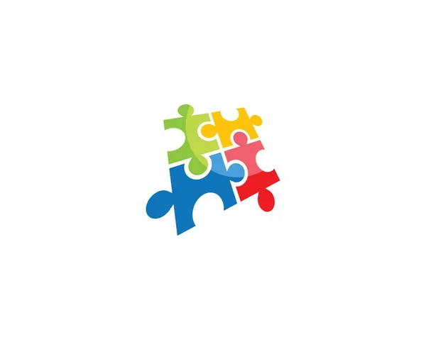Puzzle y cuidado de la comunidad Logo — Vector de stock