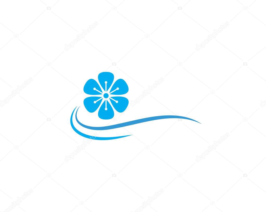 Plumeria flower logo template vector