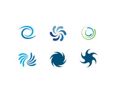 İş logosu, girdap, dalga ve spiral simge