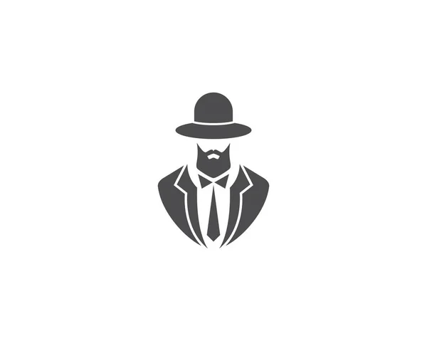 Gentleman Smoking Logo Vektor — Stockvektor