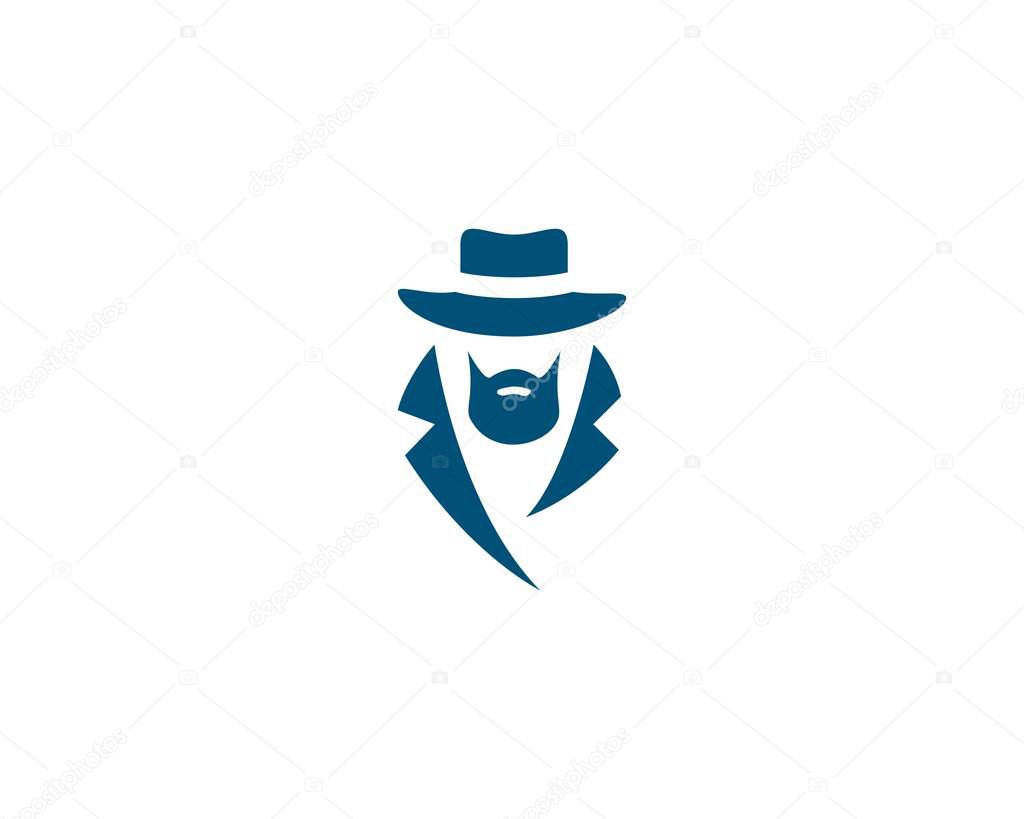 Detective logo vector icon template