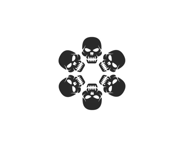 頭蓋骨悪魔ロゴベクトル — ストックベクタ
