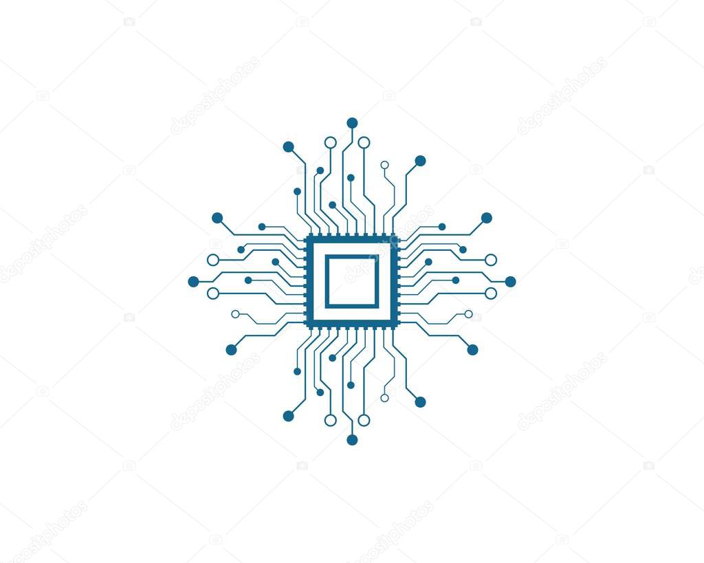 Circuit technology logo vector template