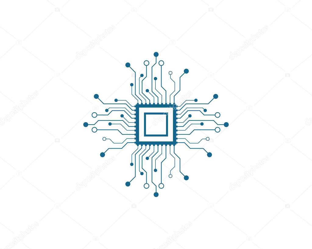 circuit technology logo vector
