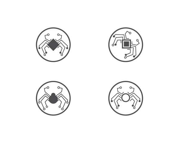 Spider Web technológia logó — Stock Vector