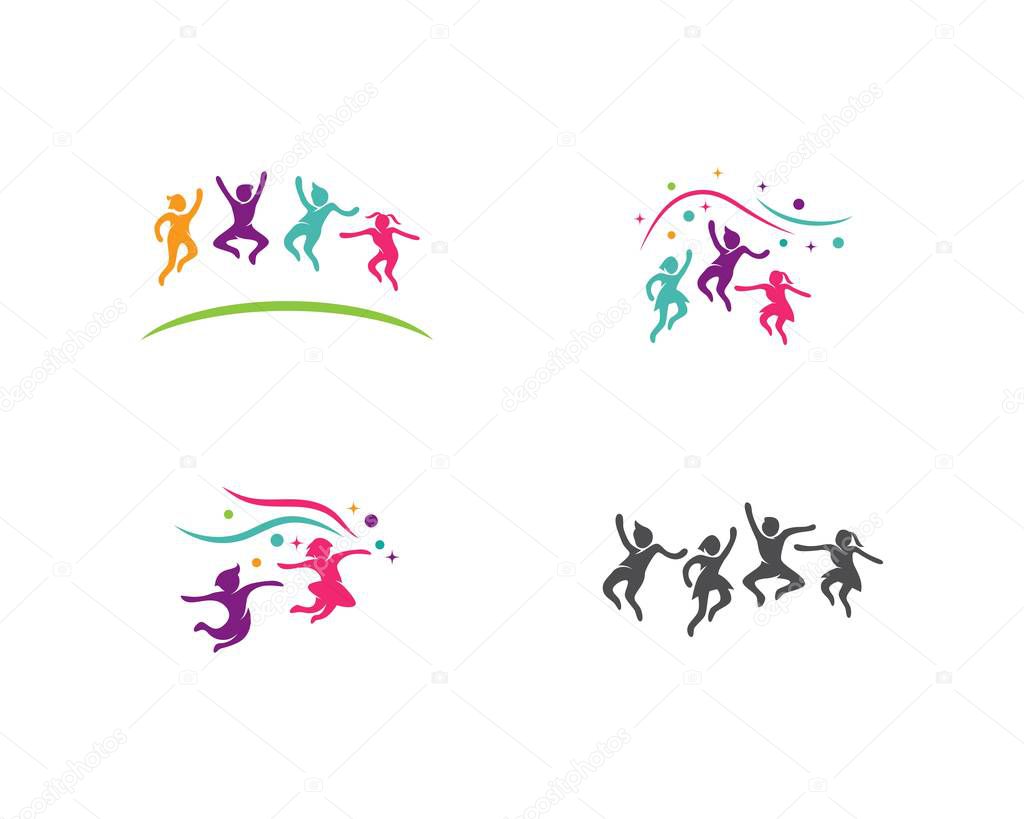 Happy People jump concept vector design