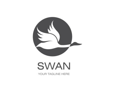 Kuğu logo şablonu vektör
