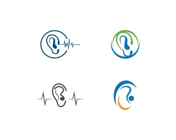 Modelo de logotipo de audição —  Vetores de Stock