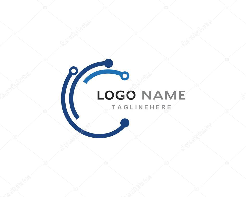 Circuit technology logo vector template