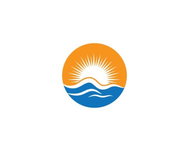 Su dalgası logo şablonu