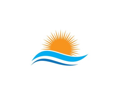 Su dalgası logo şablonu