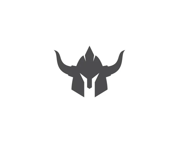 Plantilla de logotipo de casco espartano — Vector de stock