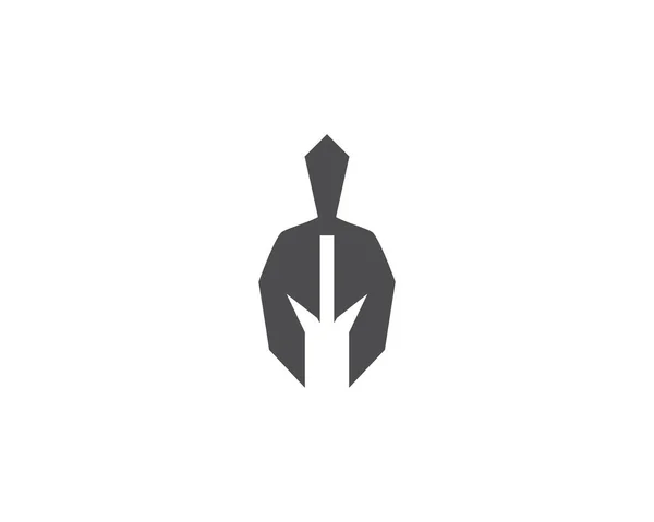 Plantilla de logotipo de casco espartano — Archivo Imágenes Vectoriales