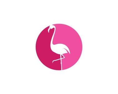 Flamingo logosu görselleştirme vektör 