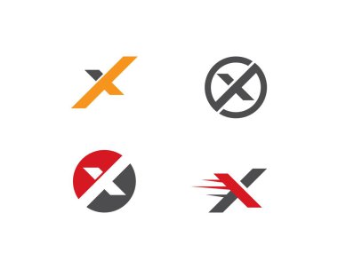 X Harfi Logo Şablonu