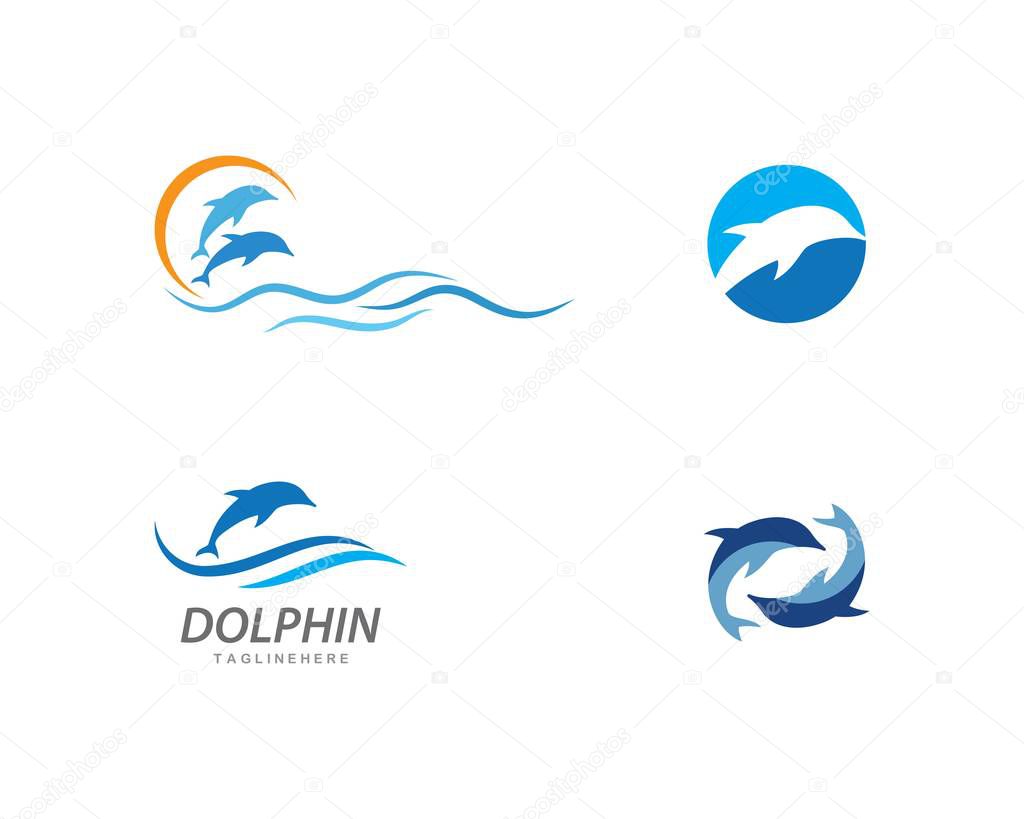 Dolphin logo icon vector template