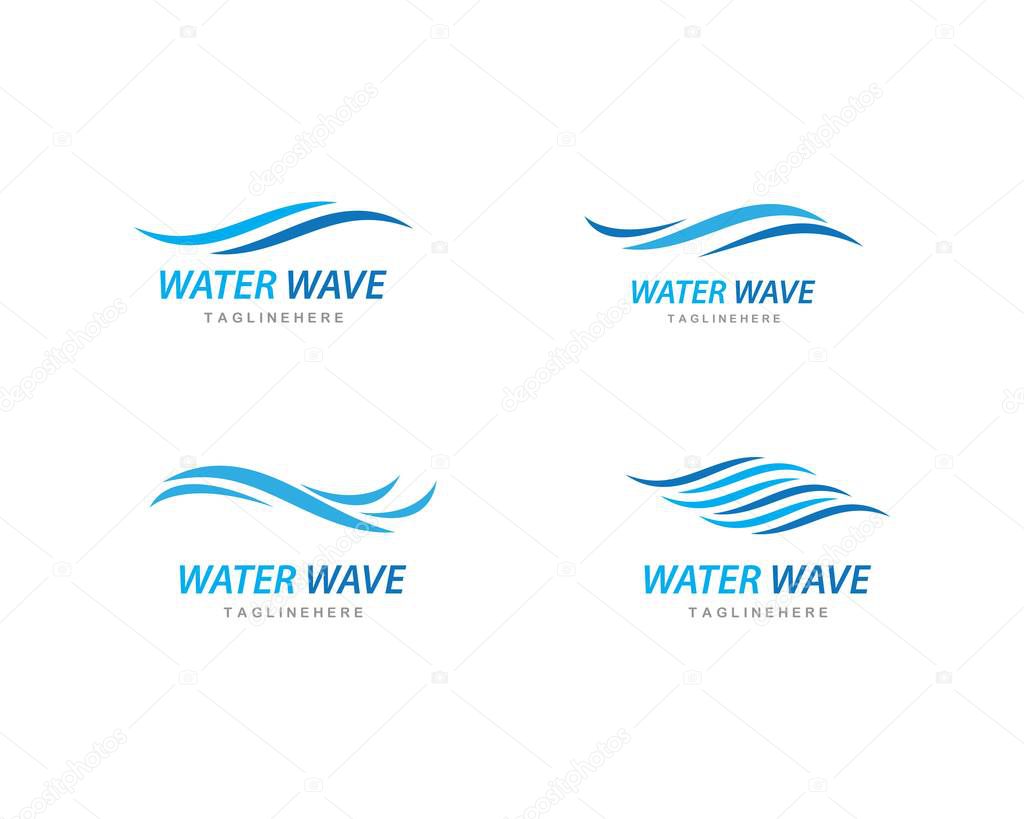 Water Wave symbol and icon Logo Template vector