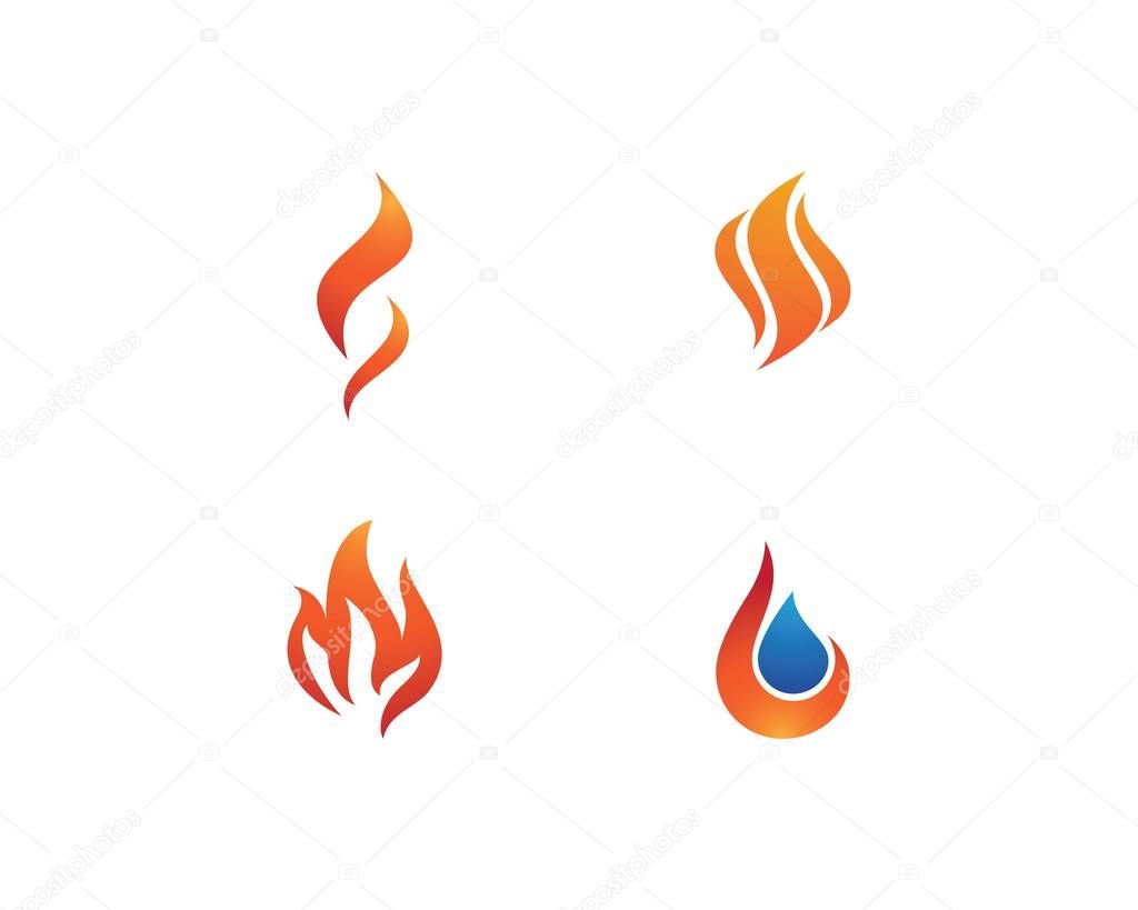 Fire flame Logo Template vector icon Oil, gas and energy logo concept