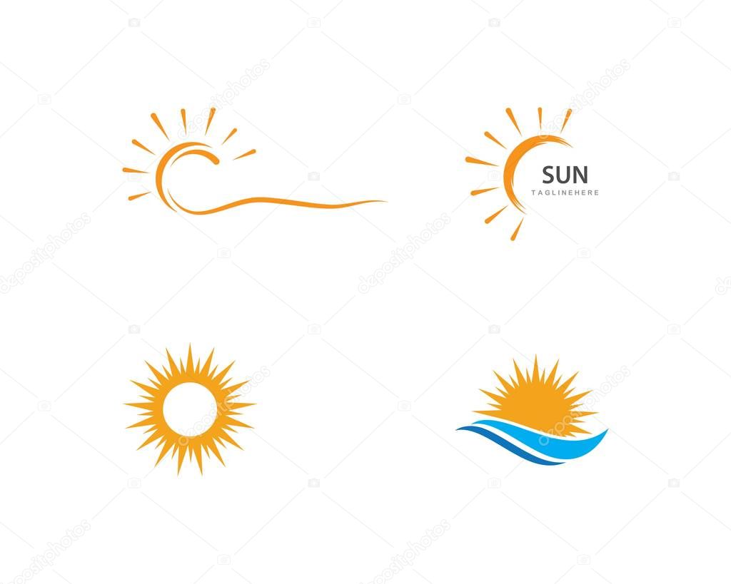 Sun ilustration logo vector icon template