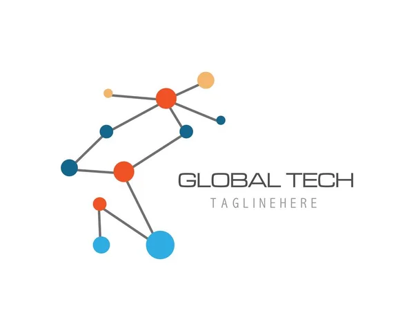 Logotipo da tecnologia global — Vetor de Stock