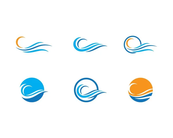 Su Dalgası sembolü ve simge logo şablonu