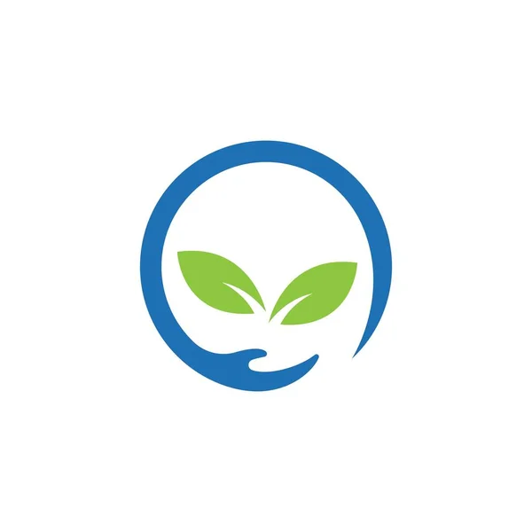 Soins verts, logo feuille — Image vectorielle