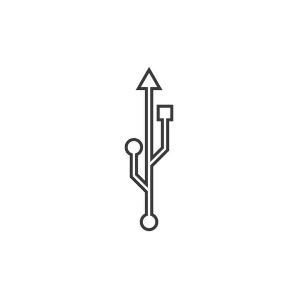 Vettore del logo di trasferimento dati USB — Vettoriale Stock
