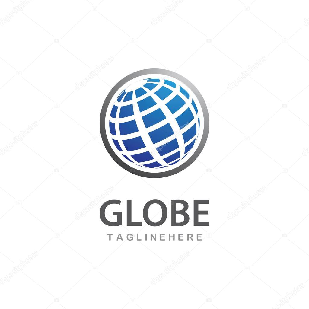 Globe technology ilustration logo