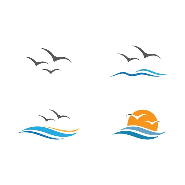 Símbolo gaivota e ícone — Vetor de Stock