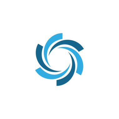 İş logosu, girdap, dalga ve spiral simge