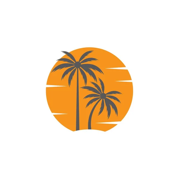 Plantilla de logotipo de verano palmera — Archivo Imágenes Vectoriales