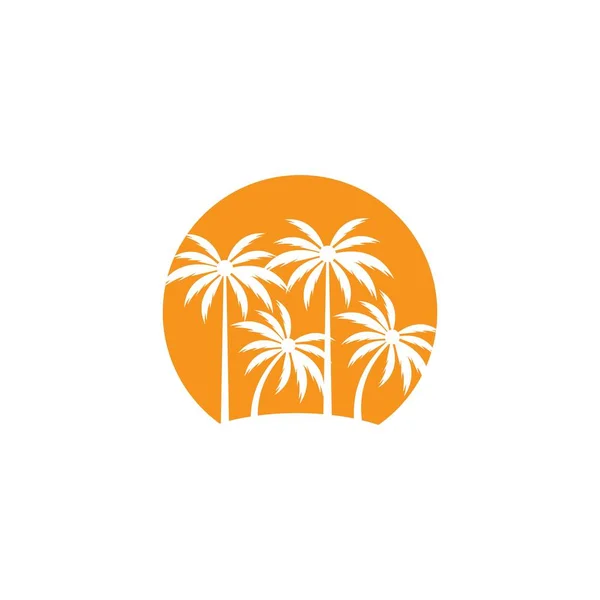 Palmeira árvore verão logotipo modelo — Vetor de Stock