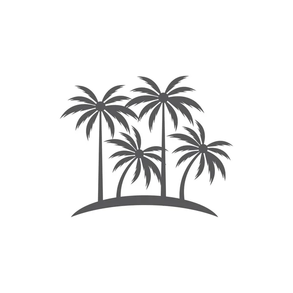 Palm tree nyári logó sablon — Stock Vector