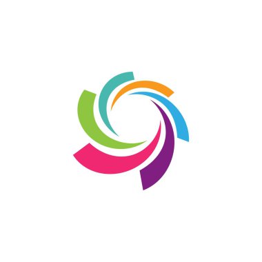 İş logosu, girdap, dalga ve spiral simge