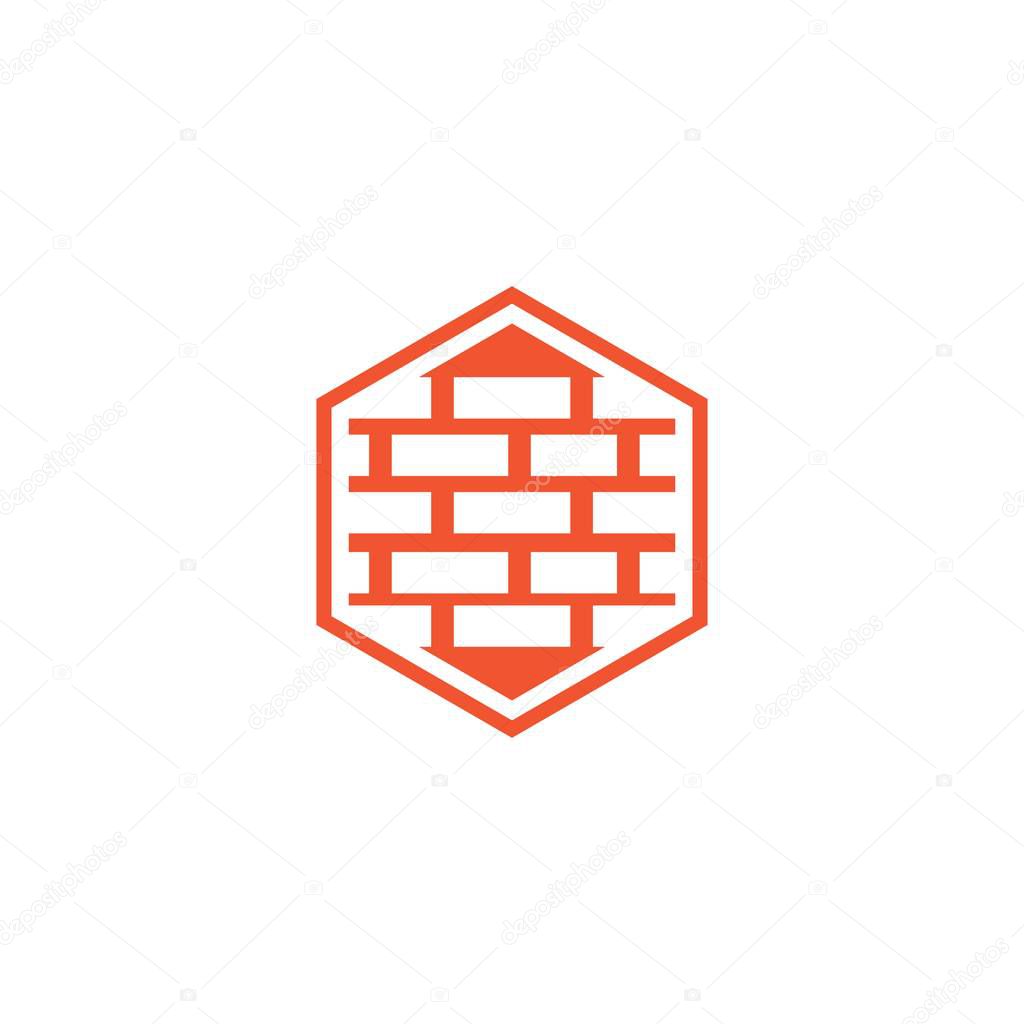 Brick wall logo vector ilustration design