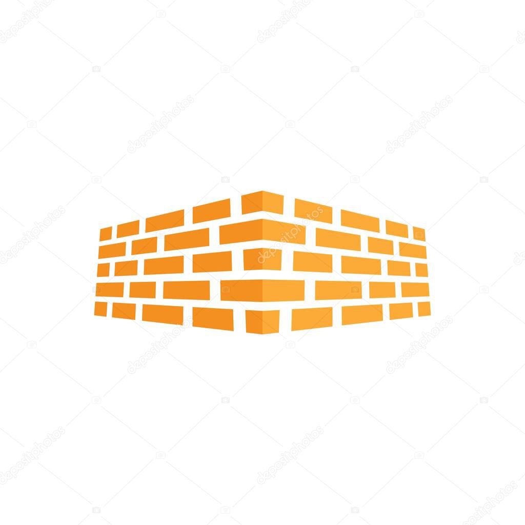 Brick wall logo vector ilustration design