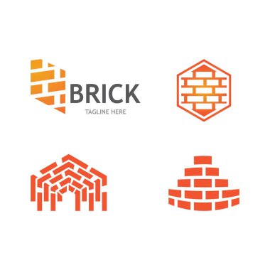 Tuğla duvar logosu vektör