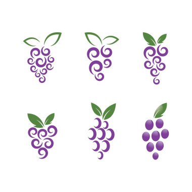Yaprak Logo vektör ile üzüm 