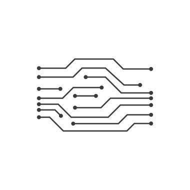 Devre teknolojisi logo vektör şablonu