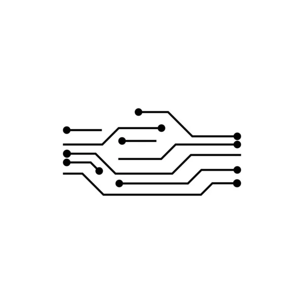 Tecnologia Del Circuito Logo Modello Vettoriale — Vettoriale Stock