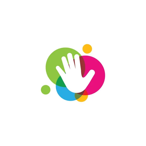 Dzieci ręce logo — Wektor stockowy