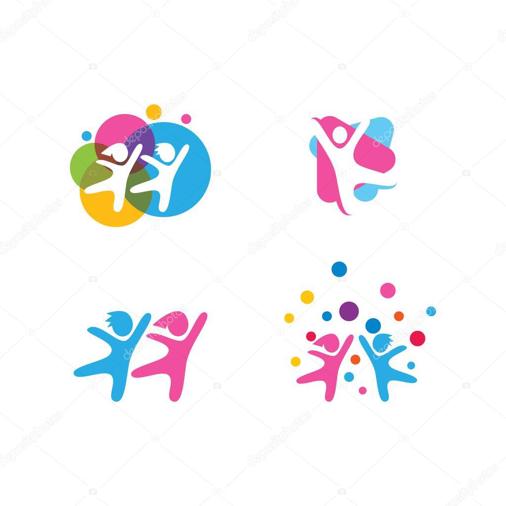 Kids play logo vector template