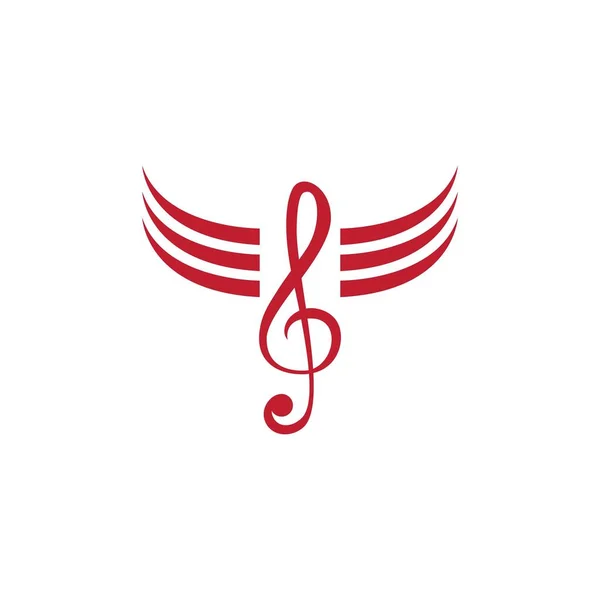 Musik NOTE Wing logo VECTO — Stock vektor