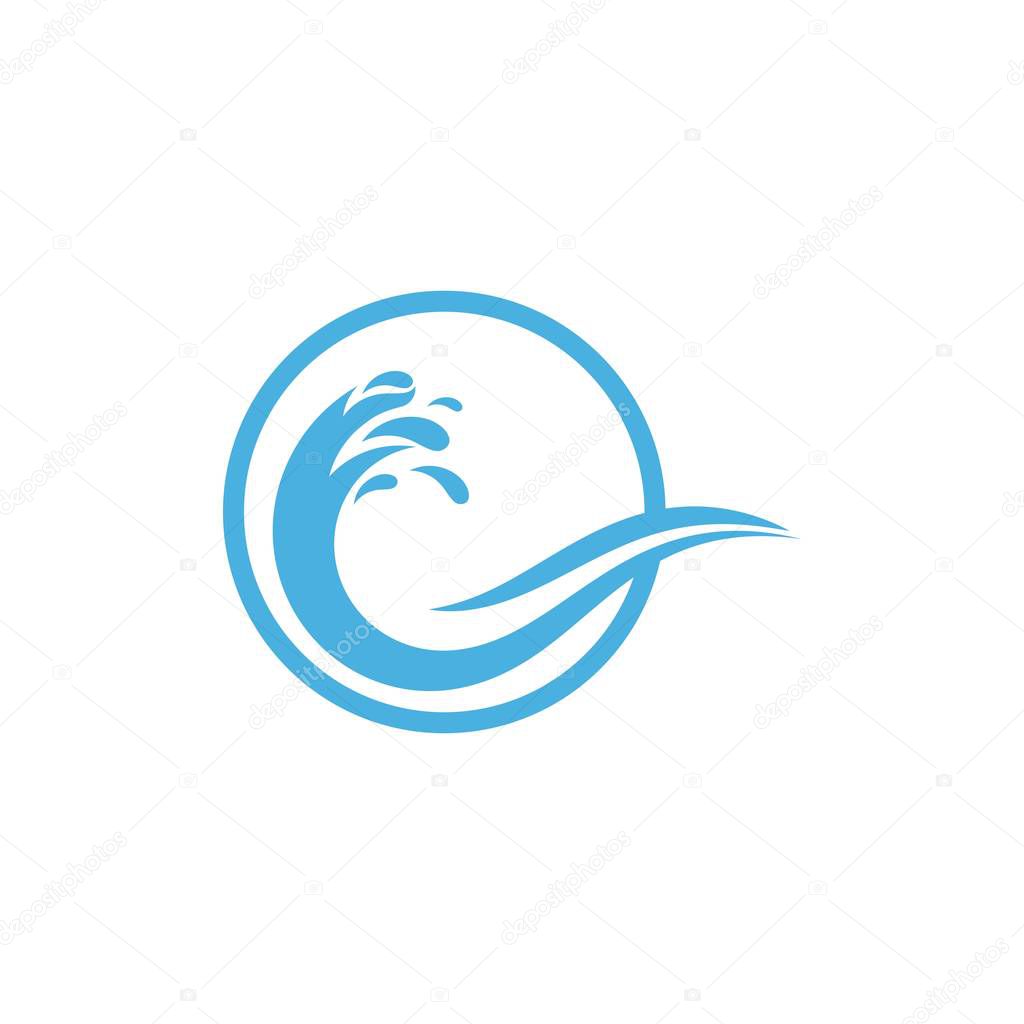 Water wave Logo design vector Template